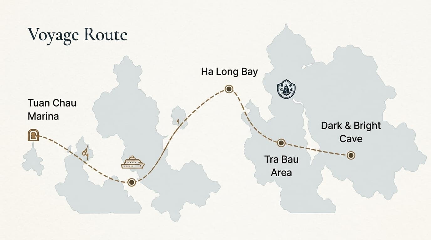 Oris Voyage Route Map - Ha Long - Lan Ha Bay 2 Days 1 Night